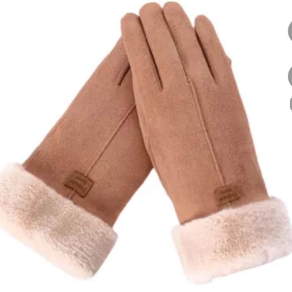 Fashionable Faux Fur Trim Chic Gloves - Picture 3 of 3